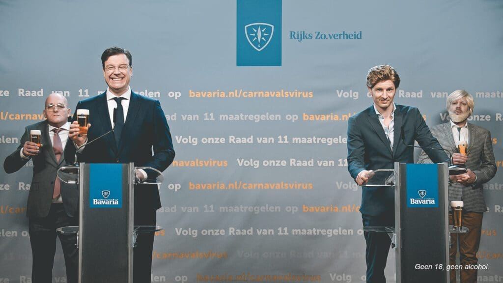 Geniaal: Bavaria houdt persconferentie over Carnavalsvirus en Raad van 11 Maatregelen