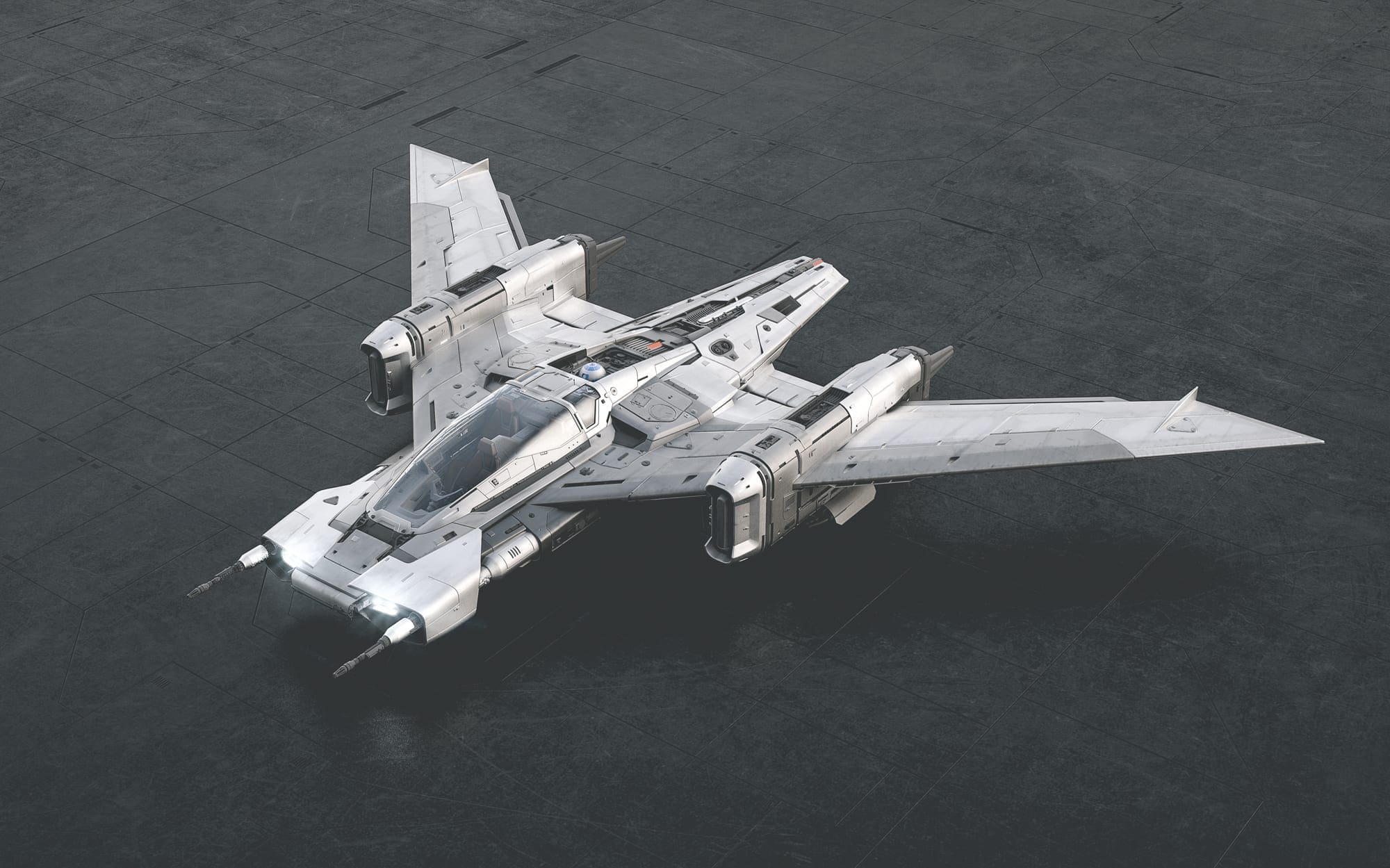 Porsche bouwt een ruimteschip: Tri-Wing S-91x Pegasus Starfighter
