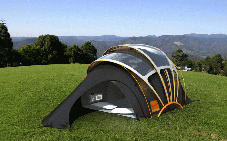 Orange solar tent