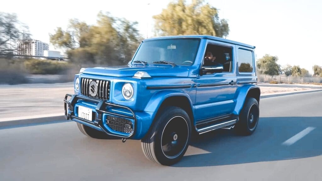 Suzuki Jimny omgetoverd tot mini Mercedes-Benz G63 AMG