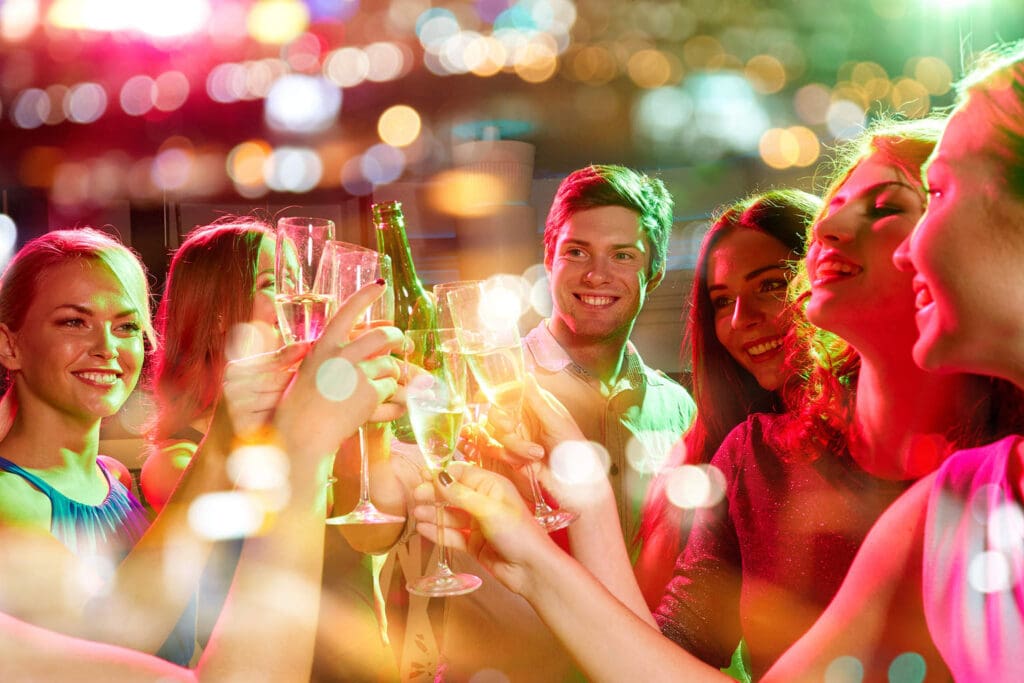 party, holidays, celebration, nightlife and people concept - smi