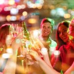 party, holidays, celebration, nightlife and people concept - smi