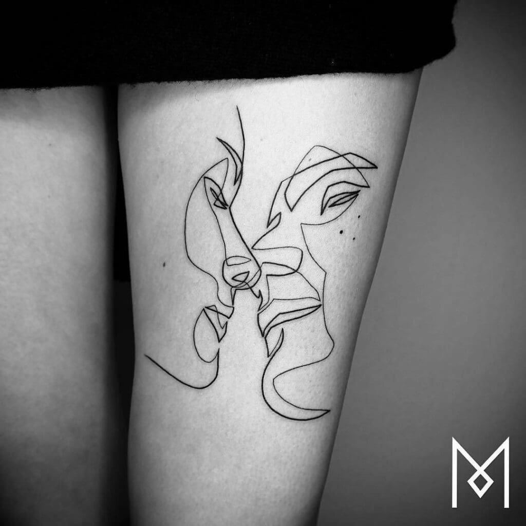 Deze tattoo artist maakt prachtige tatoeages van een lijn