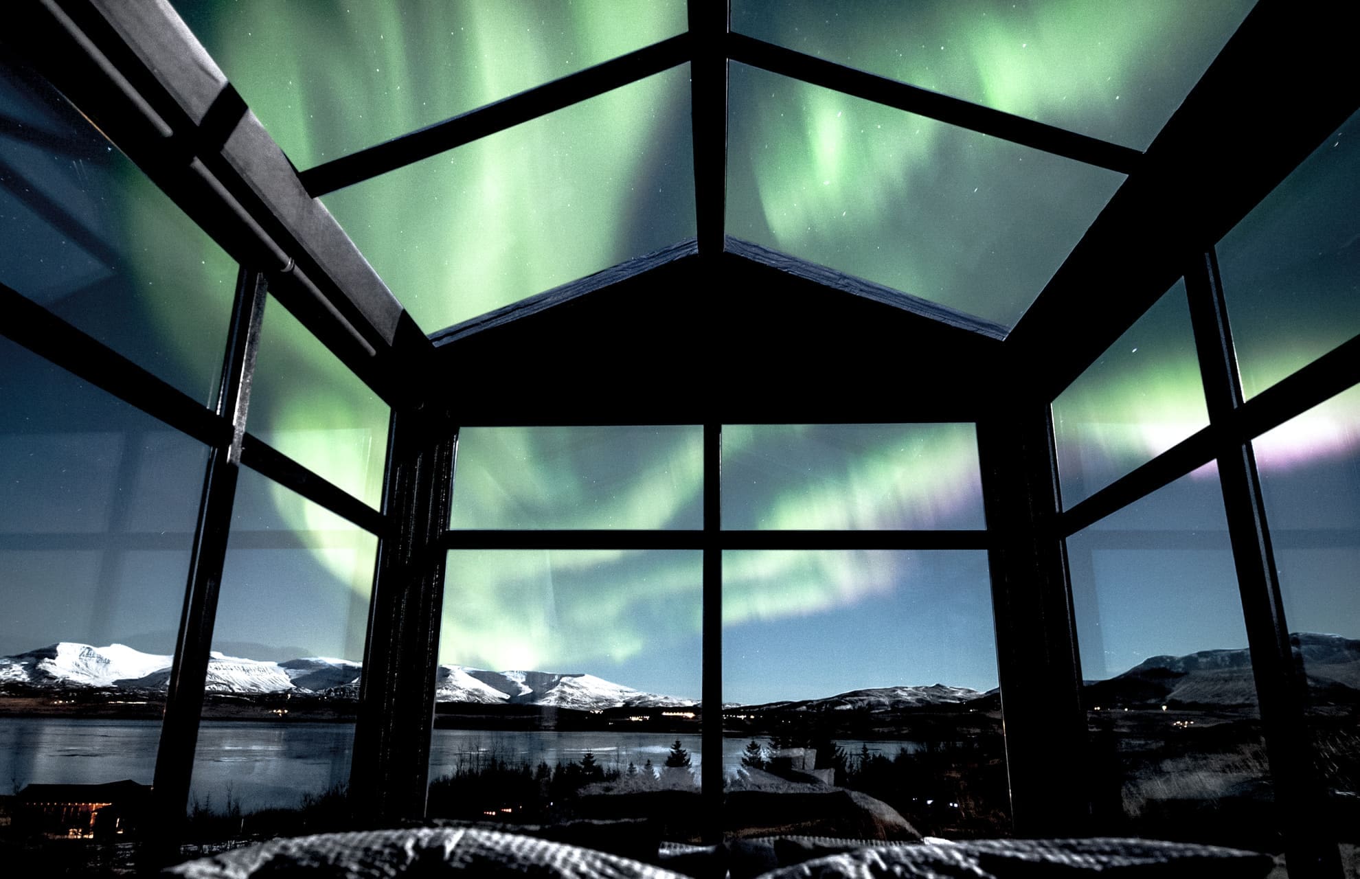 Slapen onder het noorderlicht: Panorama Glass Lodge
