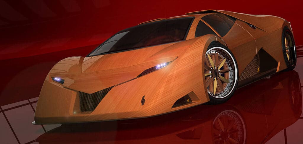 Supercar van hout