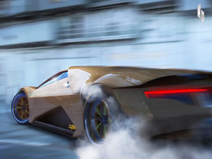 Supercar van hout