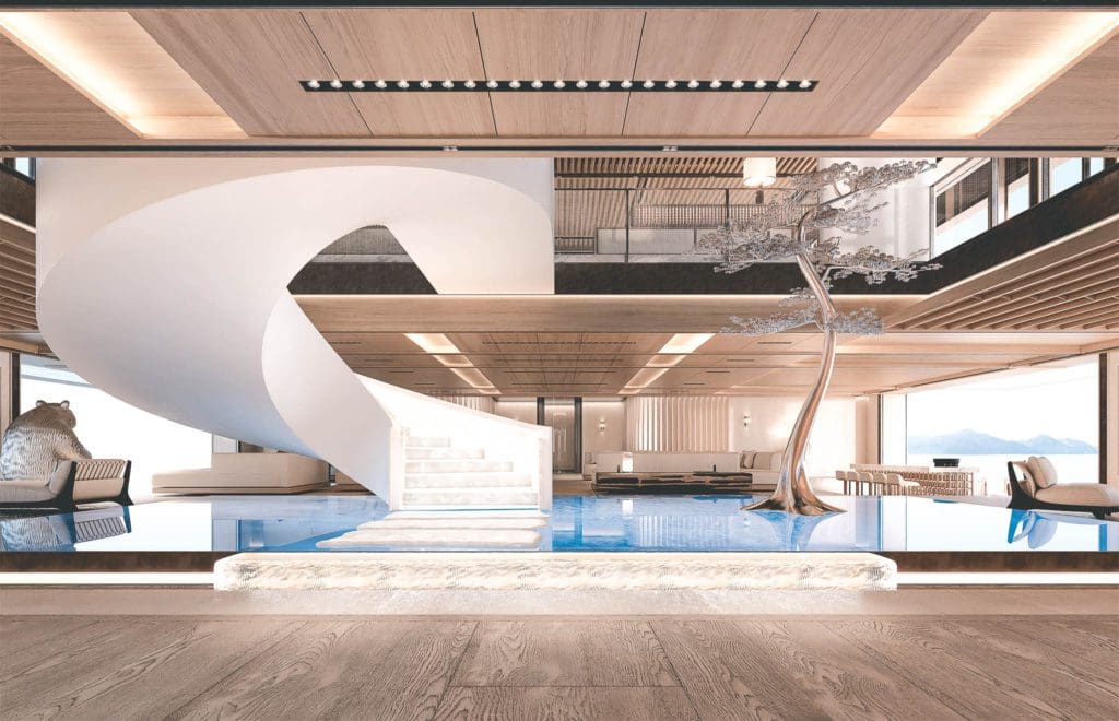 sinot poetry, Dit <strong>130 meter lange megajacht</strong> krijgt een eigen beachclub
