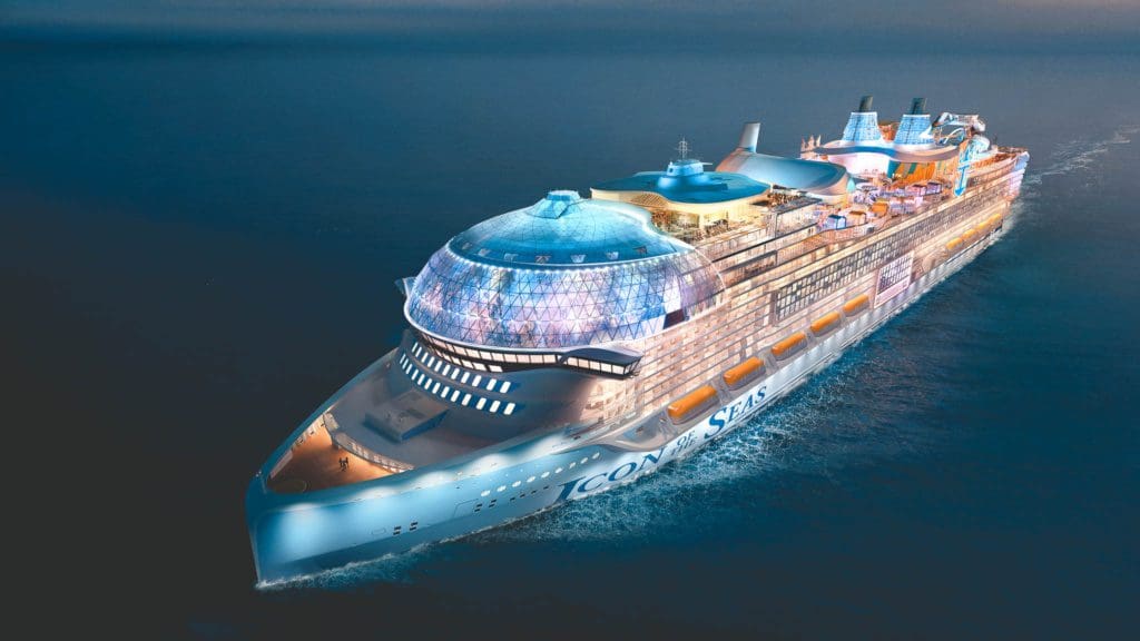 Het 365m lange varende pretpark Icon of the Seas beleeft vuurdoop