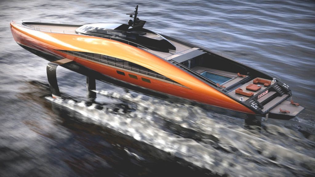 Dit superjacht der superjachten vliegt met 140 km/u over water