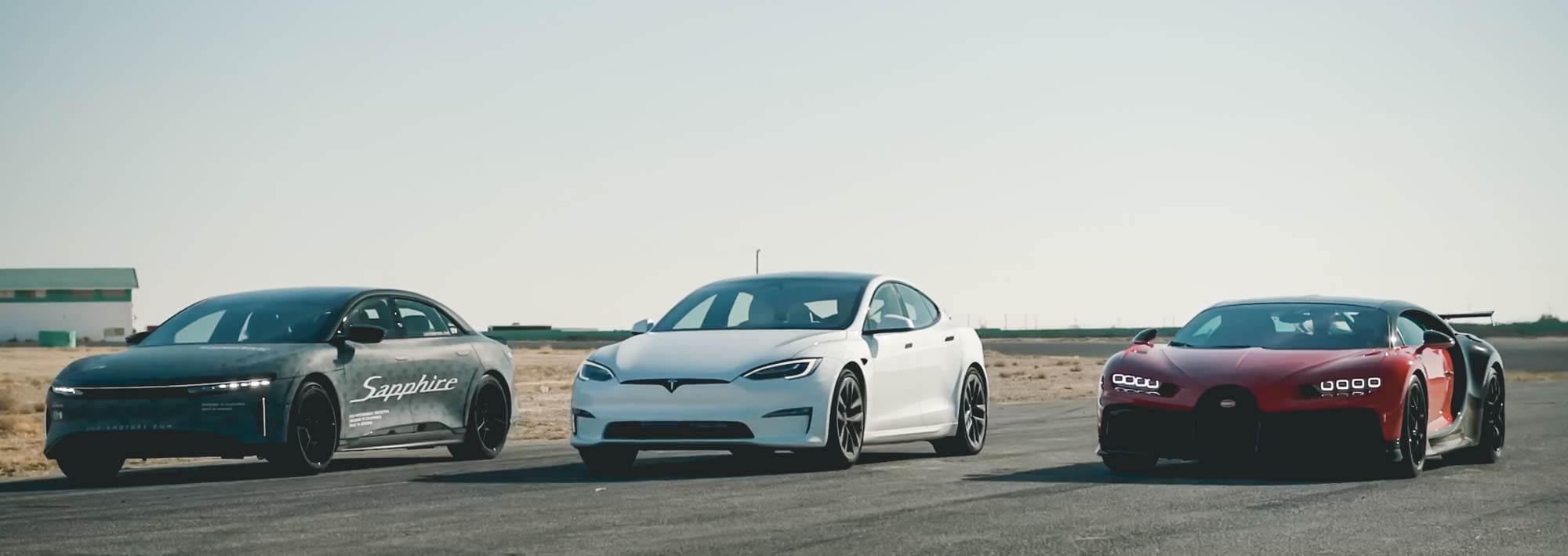 Drag race: Lucid Air Sapphire vs Bugatti Chiron vs Tesla Model S Plaid
