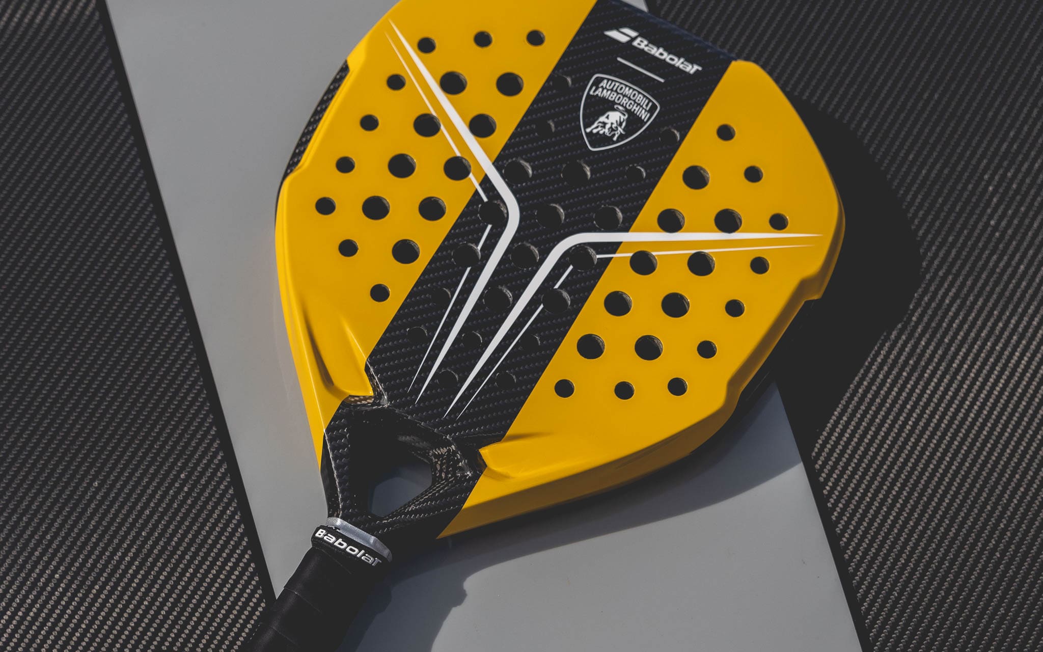 Supercar op de baan: padelrackets van Lambo