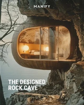 @thevxsxons met weer een fijne portie ‘between fiction and reality’. 👏 Een rock cave met een hoog designgehalte: wij zijn erbij hoor. 🪨

📸: @thevxsxons 

#aiart #interior #aidesign #architecture